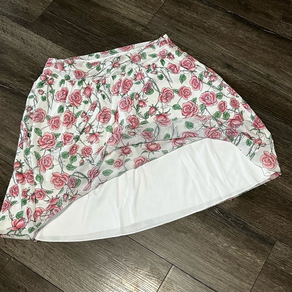 Nicole Miller Rose Print A-Line Skirt - Picture 2 of 5